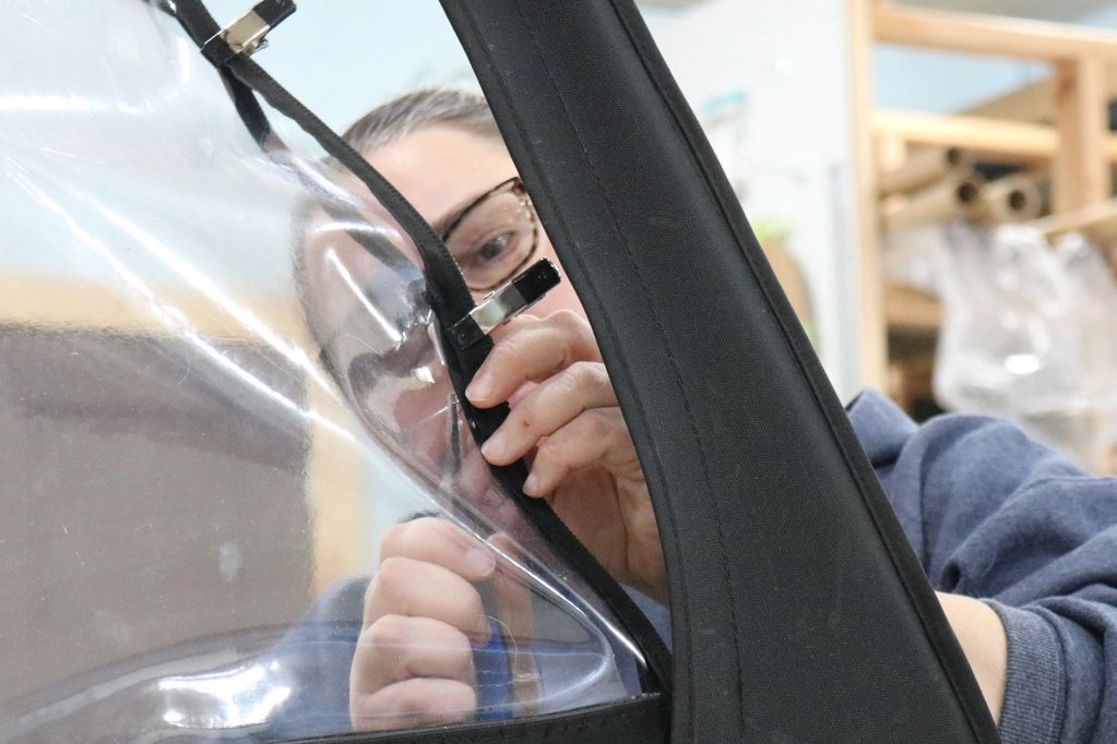 Some repairs are as simple as changing out the plastic on an ATV door that pulled away from the zipp