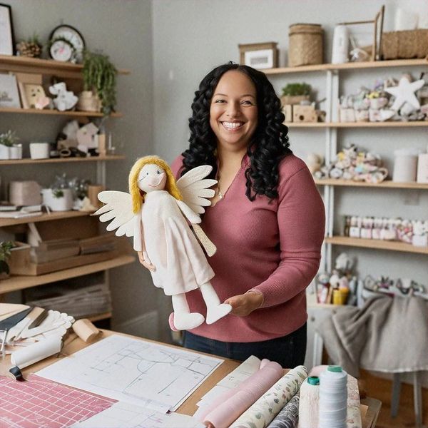 Vintage doll and dress sewing pattern for DIY crafters