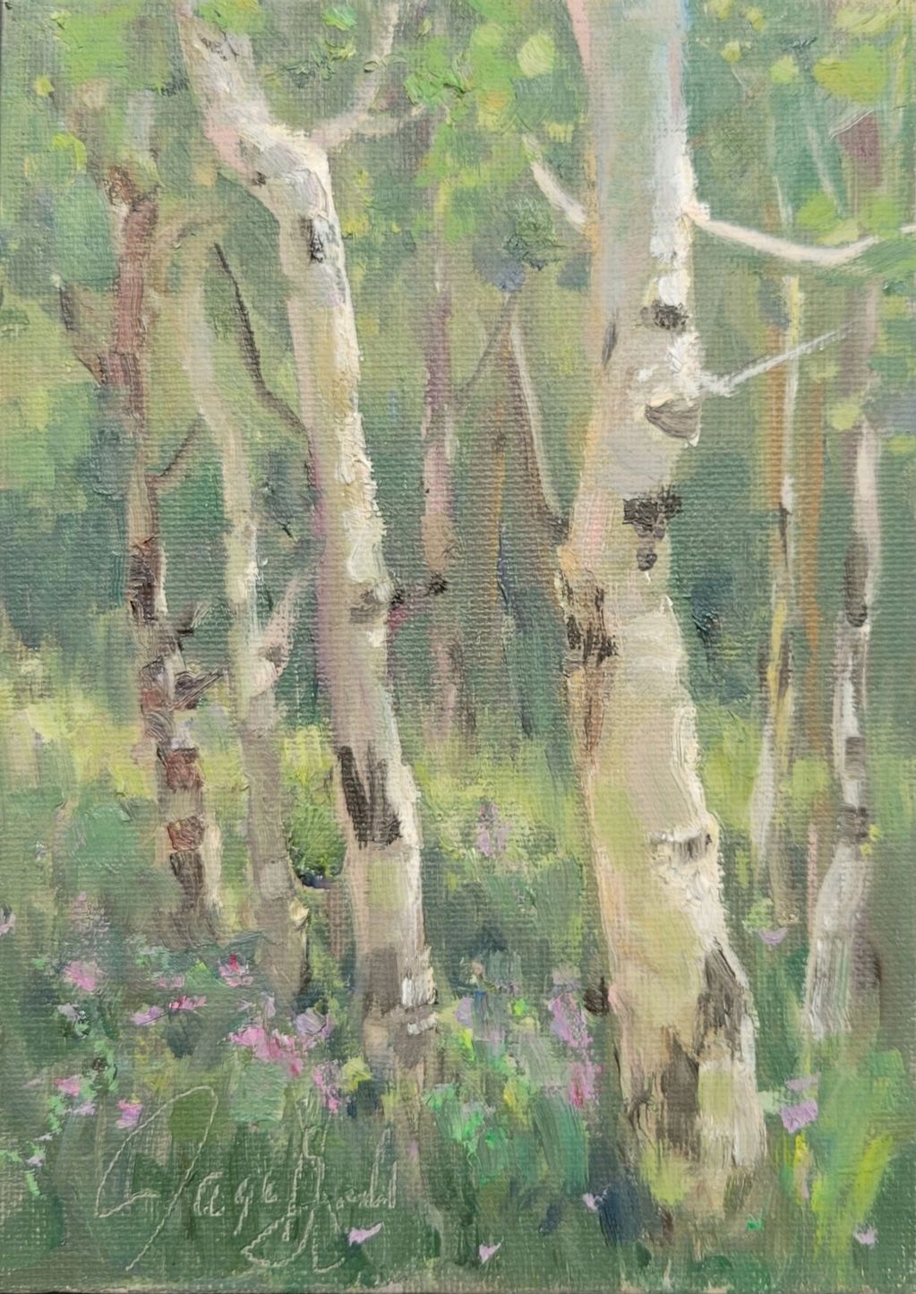 #1003
Dappled Light, Oil, 7" x 5"