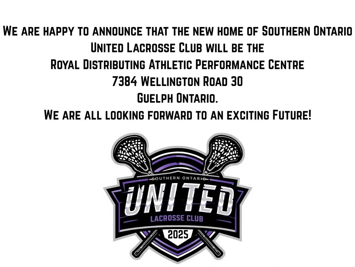 Announcement of Southern Ontario United Lacrosse Club's new home at Royal Distributing Athletic Performance Centre.