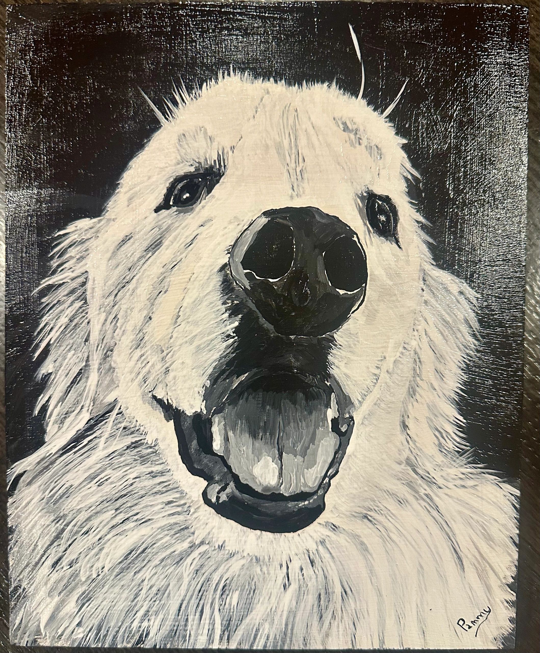 8x10 on Wood Black and White