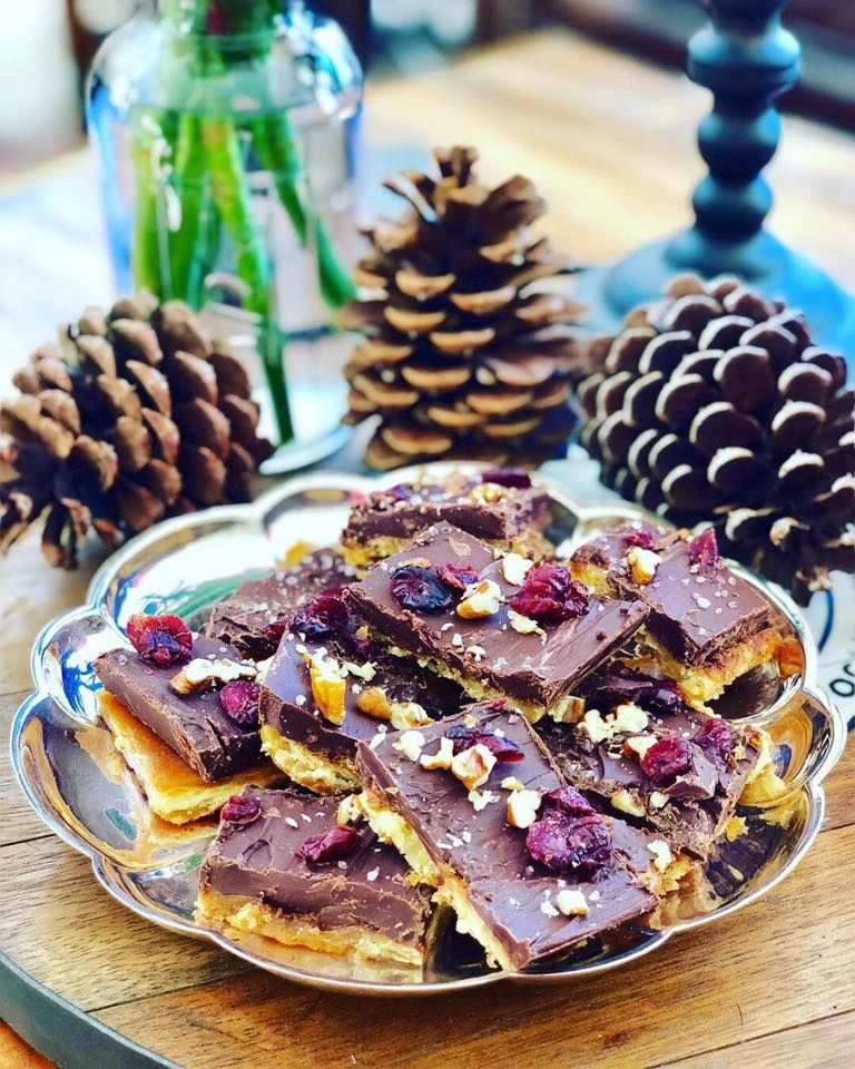 Spiced Dark Chocolate Toffee Bars