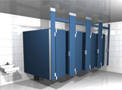 Ceiling Hung Toilet Partitions made of Solid Plastic HDPE 