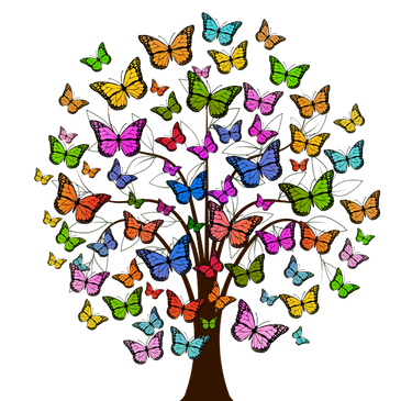 Butterflies on a tree