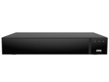 Black electronic device with front LED indicators and a USB port.