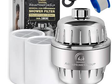 Aqua 20 Stage Shower Head Filter Vitamin C E A  Hard Water - Output Filter Remove Chlorine Fluoride