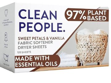 The Clean People Fabric Softener Sheets - Dryer Sheets - Softens & Removes Static Cling - Vegan