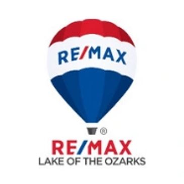 RE/MAX LAKE OF THE OZARKS BALLOON LOGO RED AND BLUE