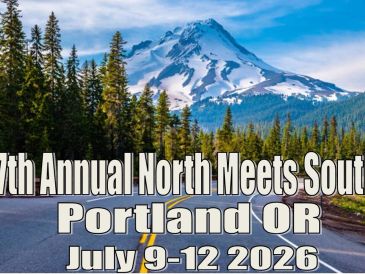Promotional image for the 7th Annual North Meets South event in Portland, OR, July 9-12, 2026.