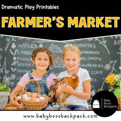 Farmer's Market Dramatic Play Printables. Vegetables & Fruit Stand. 