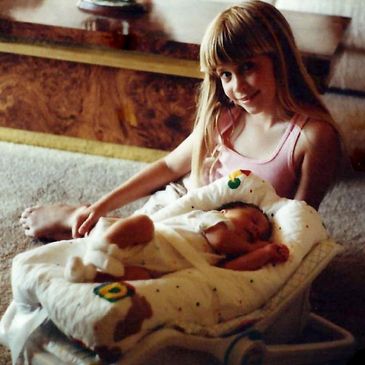 Photo of O. T. Riesen with her sister, taken by her father.