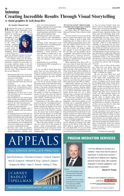 WSAJ TRIAL NEWS JANUARY 2024 article featuring Natalie Luke from idlegal.