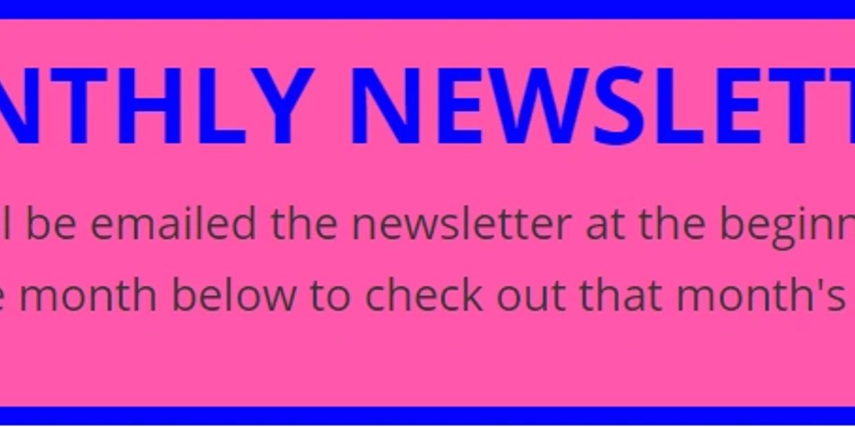 Partial text about monthly newsletter email.