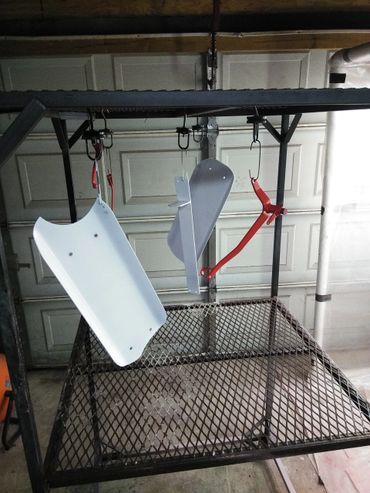 polar white powder coated parts