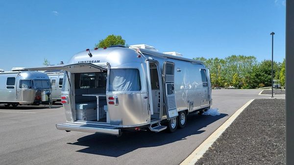 One of our Airstreams getting "checked in."
