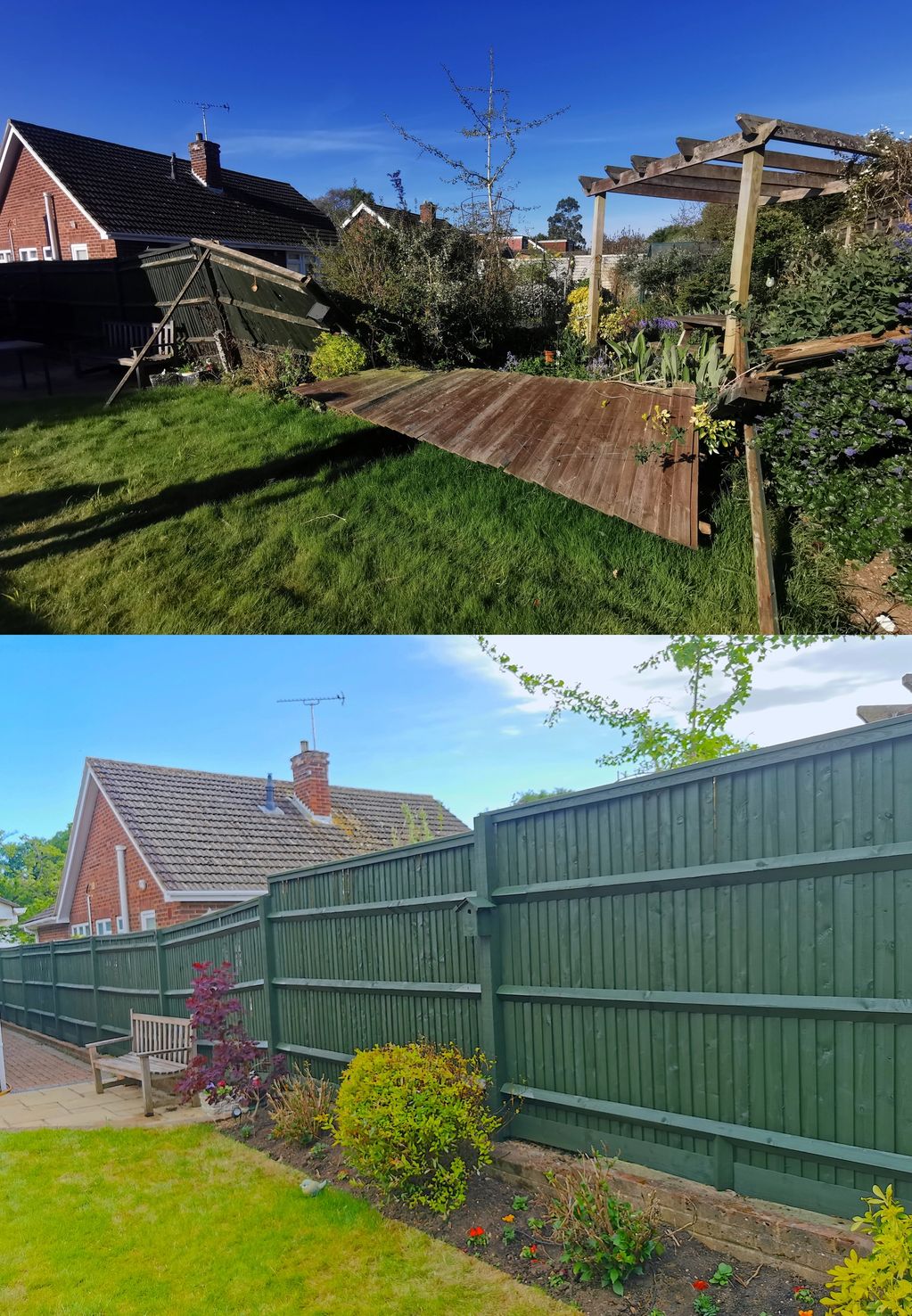 Fixed fence and painted