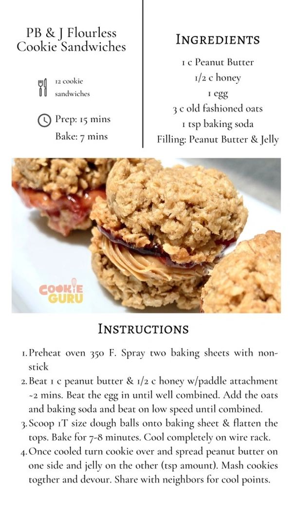 PB&J Flourless Cookies 