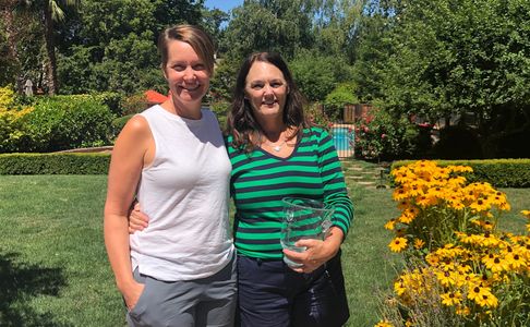 (Image: Dana Pingatore presenting Jill Denis with Citizen of Year Award 2020)