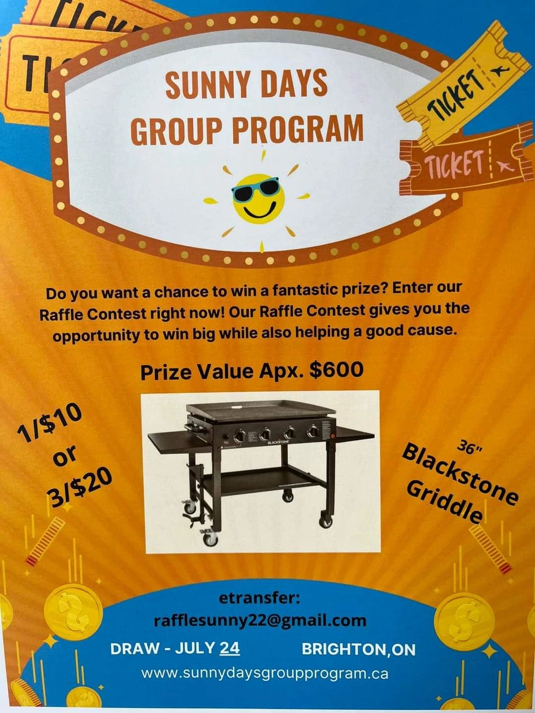 36” Blackstone griddle for raffle tickets!!