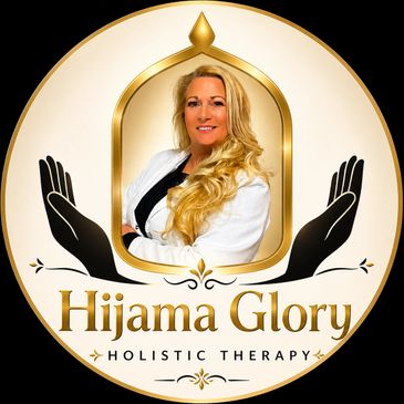 Logo of Hijama Glory Holistic Therapy with a woman's portrait.