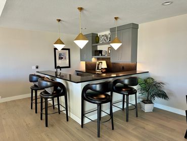 Wet bar, tape light, custom fixtures