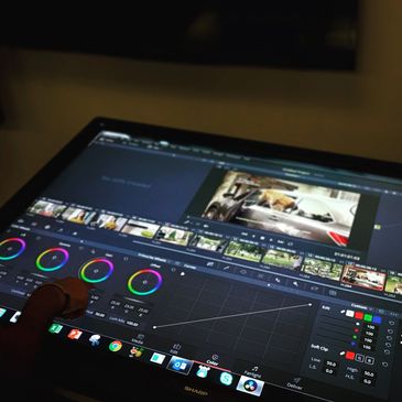Color Grading with a giant touch screen.  Using Davinci Resolve as a tree st. colorist.