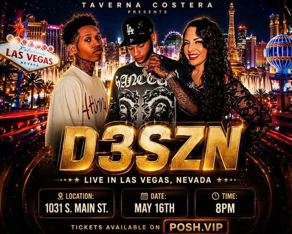 D3SZN live event in Las Vegas on May 16th at 8 PM.