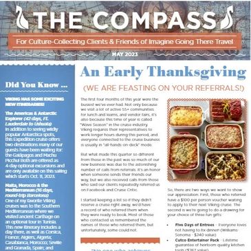 Imagine Going There Travel May, 2023 Compass Print Newsletter