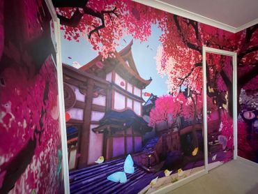 Wall graphics digital print in bedroom