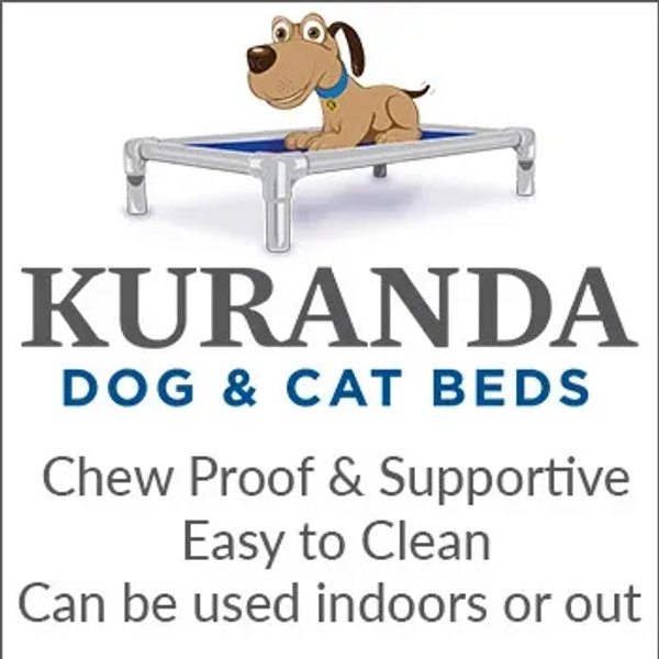 Kuranda dog and cat beds that are chew proof, supportive, and easy to clean.