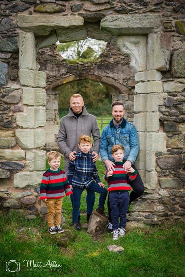 Family portrait at Gracedieu Priory, Leicestershire