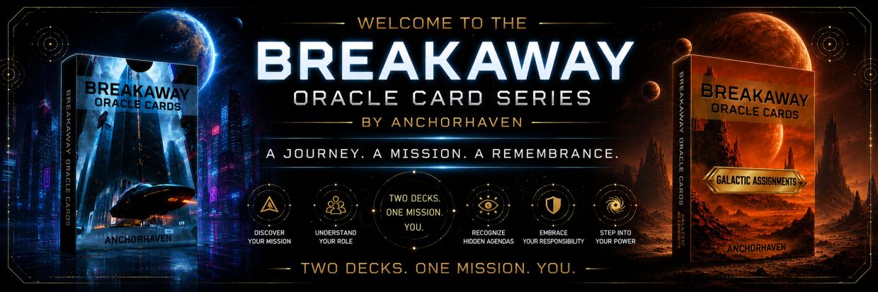 Breakaway Oracle Card Series by Anchorhaven with two decks, a mission, and a journey theme.