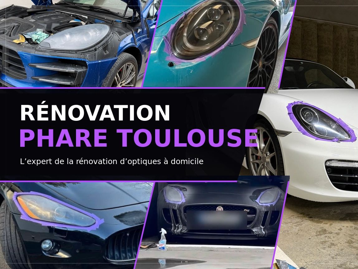Rénovation de phare à Balma à domicile – résultat avant et après sur des optiques automobiles