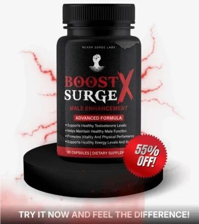 Boost X Surge male enhancement supplement with 55% off promotion.