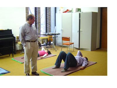 Steve Duke teaching a Feldenkrais Method class.