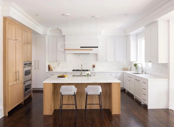 Image of a freshly painted kitchen in a modern home. 