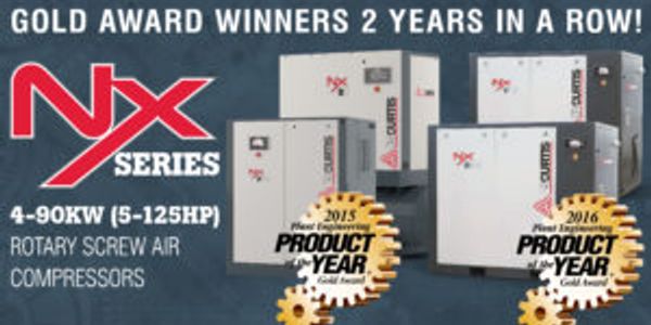 Plant Engineering product of the year award for FSCurtis NX Series air compressor 2015 and 2016 