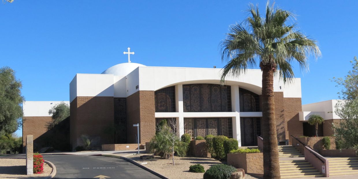 Holy Trinity Cathedral; Greek Orthodox; Orthodoxy; Faceted Glass; Lincoln Drive; Desert; Church