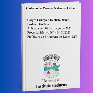 Caderno de prova oficial para Cirurgião Dentista em MT.
