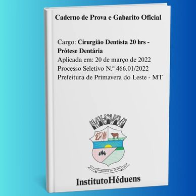 Caderno de prova oficial para Concurso público de Cirurgião Dentista.