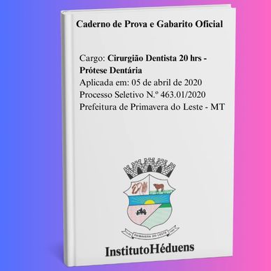 Caderno de prova para cirurgião dentista em 2020.