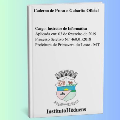 Caderno de prova oficial para Instrutor de Informática.