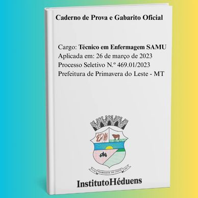 Caderno de prova para Técnico em Enfermagem SAMU de 2023