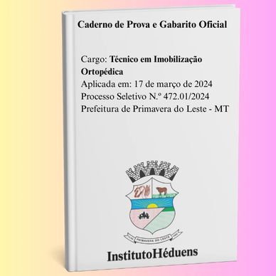 Caderno de prova para técnico em imobilização ortopédica.