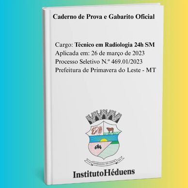 Caderno de prova para Técnico em Radiologia de 2023.