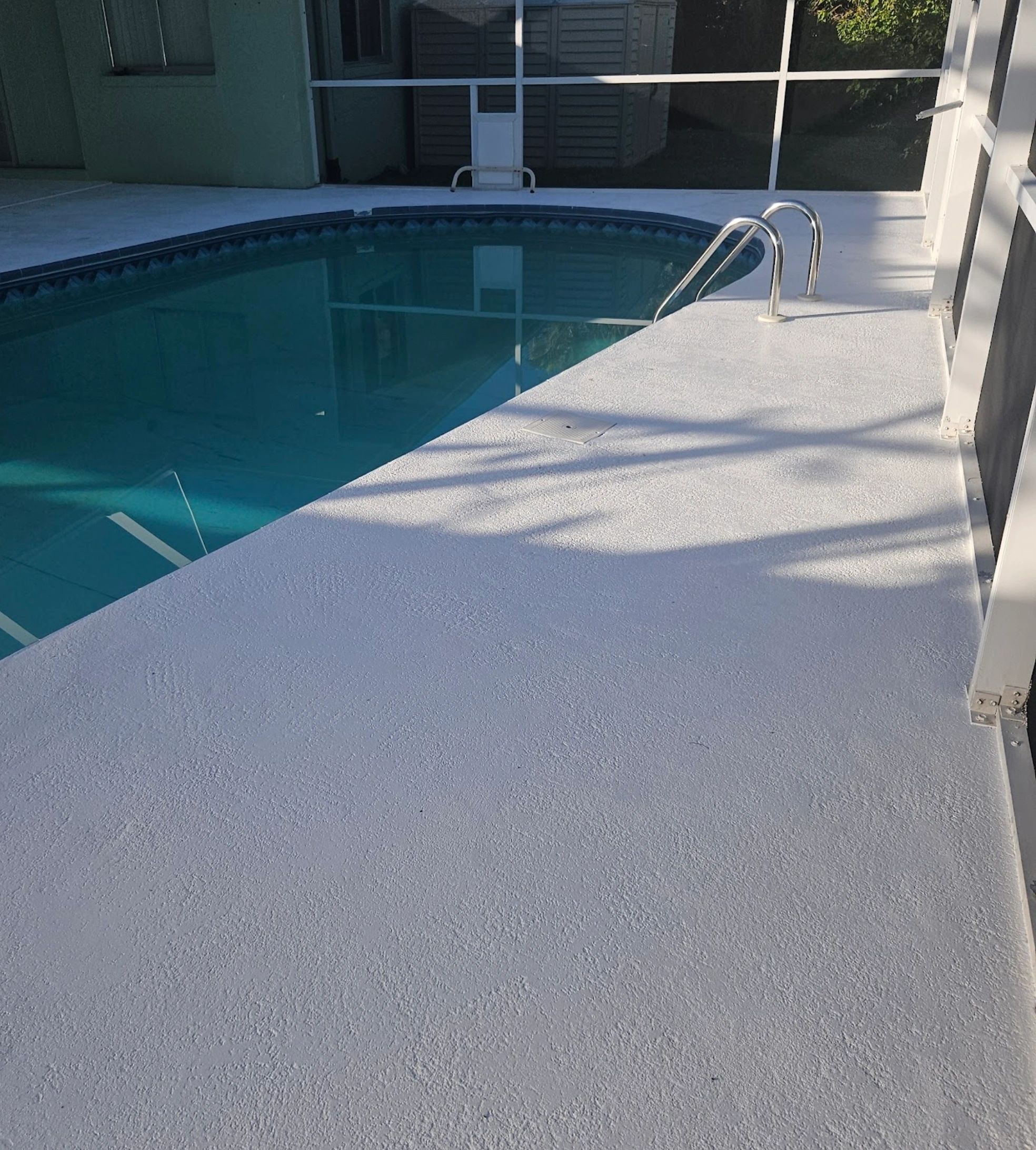 Pool deck elastomeric coating Simone Painting did in Port Charlotte Florida