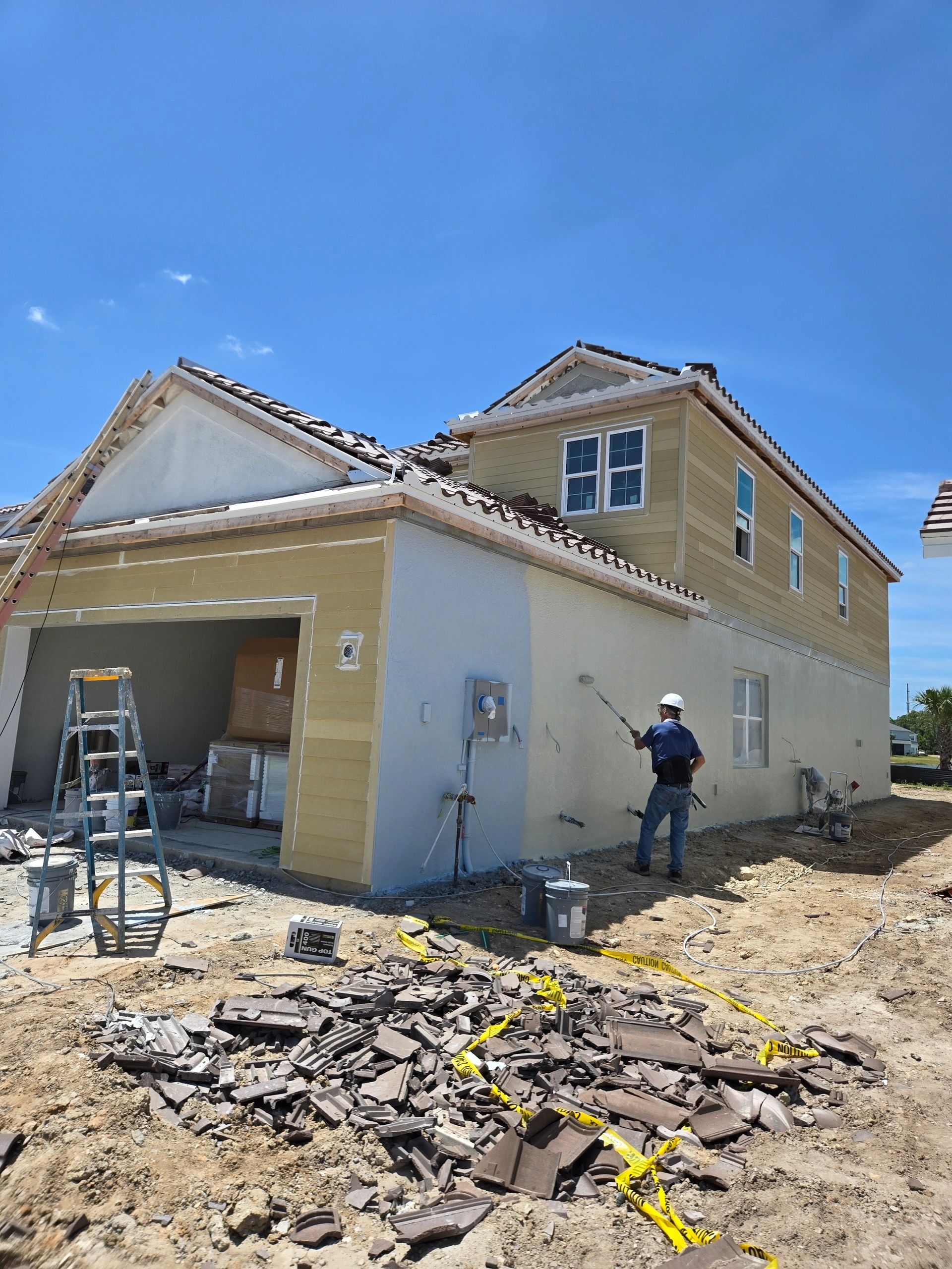 New construction home ready for exterior painting in Sarasota, FL
