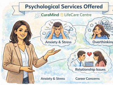 Psychological services in Dwarka like anxiety, overthinking, stress issue, relationship counselling 