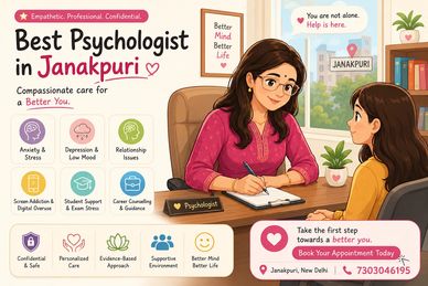Best psychologist in Janakpuri gives counselling for anxiety, stress, depression and couples issue