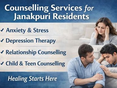 Therapy and counselling services in Janakpuri for emotional healing, trauma, stress and depression.